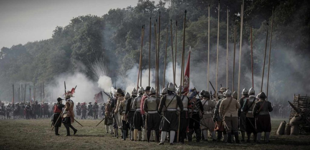 Regiment zemské hotovosti při rekonstrukci bitvy na Bílé hoře v roce 1620. Foto Jana Klimešová